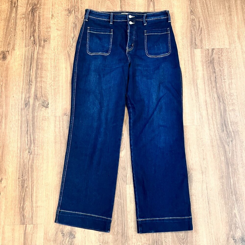 Artemis Vintage Ximena Wide Leg Patch Pocket Stretch Jeans Sz 16 - Picture 2 of 14